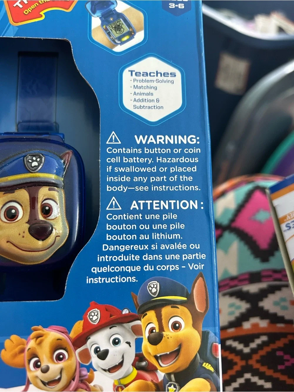 Nickelodeon PAW Patrol Learning Pup Watch - Blue with Chase Face
